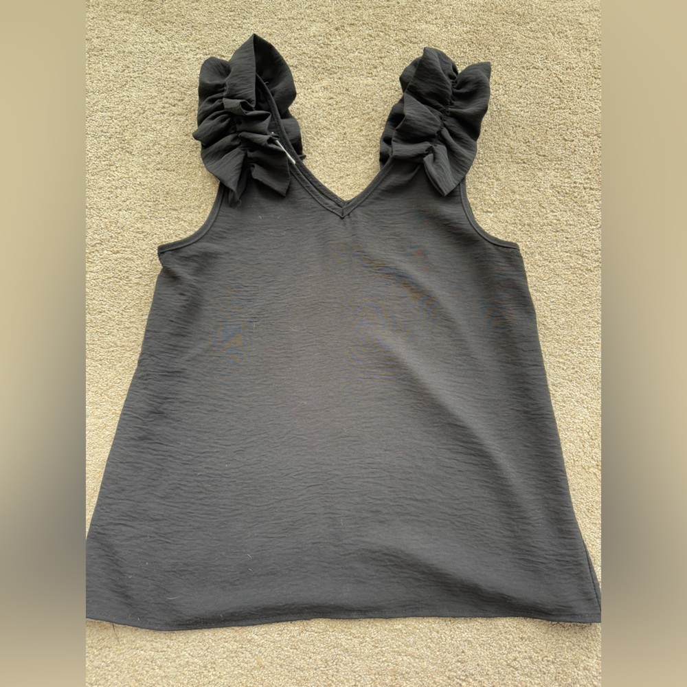 Entro Black Ruffle Sleeved Top
